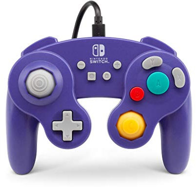 PowerA - Mando con cable estilo GameCube, diseño de Super Smash Bros., licencia oficial, color morado