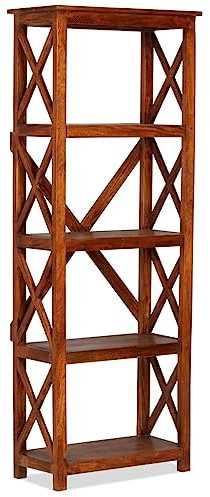 vidaXL Akazienholz Bücherregal Sheesham-Optik 60x30x160cm Standregal Holzregal