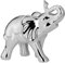 H.Bauer jun. Deko Elefant 11.3 x 14 cm - silbern glänzende Dekofigur - stehende Elefantenfigur zur Dekoration für Naturliebhaber oder als Symbol für Glück, Weisheit, Stärke und Stabilität