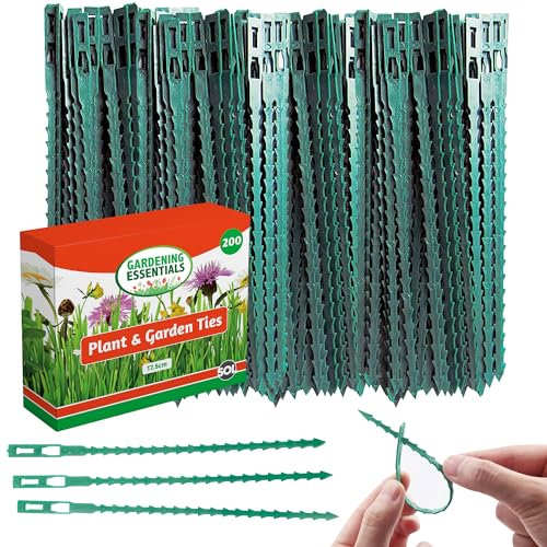 SOL 200pk Plant & Garden Ties, 17.5cm Green Twist Plant Ties of Indoor Plants & Outdoor, Multi-purpose, Durable, Flexible & Easy to Use, Ideal for Supporting Vines, Protect & Create Space on Garden