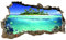 3D Wandtattoo Mauerloch Wandsticker Wandaufkleber Durchbruch Städte Landschaft Abenteuer selbstklebend H 60 x B 100 Schlafzimmer Wohnzimmer (WL56 Wasserlinie)