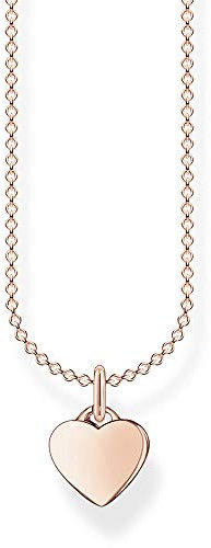 Thomas Sabo Damen Halskette Herz roségold 925 Sterlingsilber, 36-38 cm Länge