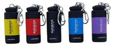Mini Torch USB - Built-in Rechargeable Battery - LED Flashlight - Light Keychain - Pocket Size - Multiple Colour Options (Red)