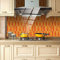 Tile Stickers Burn Orange PVC Self Adhesive Wall and Floor Tiles - Heat Resistant Peel and Stick for Kitchen and Bathroom - 24 Pieces