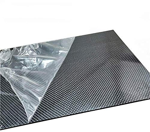 Hoja de placa de fibra de carbono de 3 mm x 200 mm x 500 mm, para marco de drones DIY, etc.Espesor (tejido de sarga, brillante)