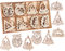 BRUBAKER 24-TLG. Weihnachtsanhänger Set - Baumschmuck aus Holz ca. 6 cm - Engel Glocken Tannenbaum - Dekohänger Weihnachten - Holzanhänger Weihnachtsbaum - Christbaumschmuck