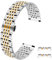 Kai Tian Bracelet en argent et or rose bicolore de 18mm avec extrémités incurvées droites Bracelet en acier inoxydable poli pour hommes femmes