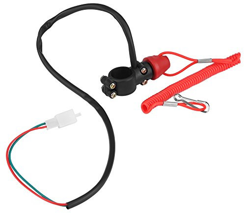 Lanière d'arrêt de Moteur, Coupe-Circuit de Moteur Hors-Bord 22mm Dia Noir Rouge pour Bateau pour VTT pour vélo de saleté