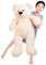 Ours en Peluche géant XXL avec Yeux en Boutons de 110 cm - Grand Ours en Peluche Doux - Cadeau d'anniversaire, de Saint-Valentin ou de Noël (1,1 m, Beige)