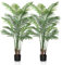 CROSOFMI Künstliche Pflanzen groß 130cm Kunstpflanze im Topf Plastik Palme Künstliche Palmen wie echt Fake Plant deko für Wohnzimmer Balkon Schlafzimmer Büro Perfektes Einweihungsgeschenk (2 Pack)
