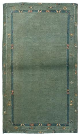Lifetex.eu Teppich Nepal Modern ca. 95 x 170 cm Grün handgeknüpft Schurwolle Modern hochwertiger Teppich