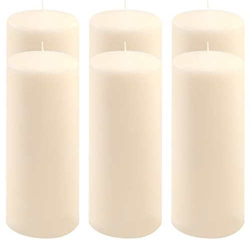 Stumpenkerze creme Höhe 25 cm Ø 10 cm lange Brenndauer Rund-Kerze Säulenkerzen Kerzen-Deko Tafelkerzen Weihnachts-Kerzen Hochzeit Xmas (6)