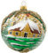 Polish Gallery Große Weihnachtskugel aus geblasenem Glas, Mistelzweigblätter, 150 mm Durchmesser, Grün matt