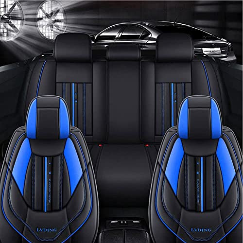 GSNG Auto Leder Sitzbezüge FüR Fo-rd Focus ST-line ST line MK4 2004-2021, Autositzbezug Vorne Hinten Autositzbezüge Set Autositzabdeckung Sitzbezügesets Zubehör,B/Black-Blue