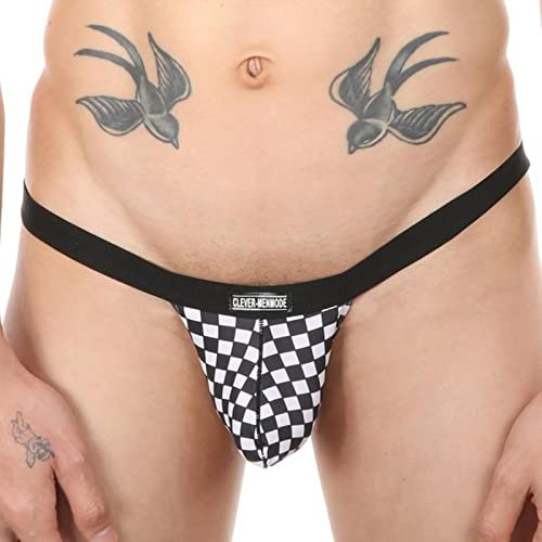 PIYAX Hommes sous-vêtements à Carreaux Exotique Minuscule String Tongs mâle Sexy sous-vêtement Micro Bikini Tronc Slip Mans Gay Confortable Culotte Douce Culotte