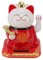 Cyrank Glückskatzen-Ornament, Winkekatze, Solarbetriebene Winkekatze, Glücksbringer-Sammelfiguren, Willkommenskatze, Chinesische Willkommenskatzen-Ornament Für Zuhause, Auto(Rot)