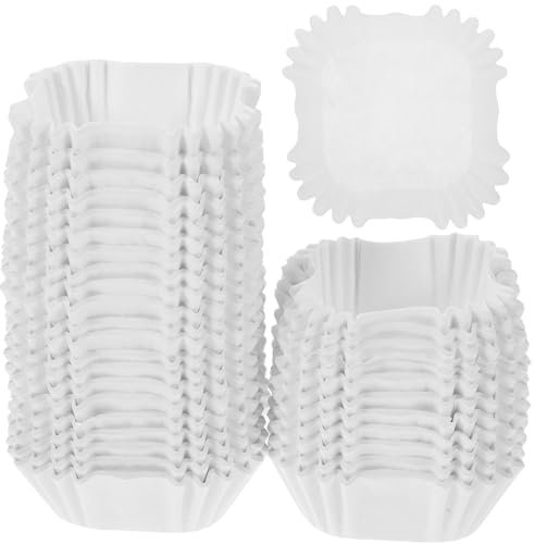 Kichvoe 1000 Pièces Caissettes Carrées Boîtes De Bonbons De Mariage Caissettes En Papier Plateau à Muffins Roulés Carrés De Blanche Porte-papier Gâteau Papier De Pâte à Papier
