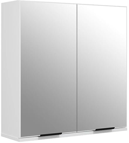 vidaXL Bad-Spiegelschrank Weiß 64x20x67 cm