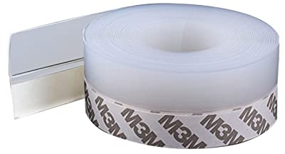 Untere Türdichtung, Dichtungsstreifen, Transparent Selbstklebend Silikon Dichtungsband, Windschutz, Glastürstreifen, winddicht, wärme- und schalldämmend,Staub (35mm x 5m)