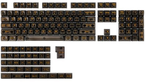 KiiBOOM Transparentes PC-Tastenkappen-Set, 146 Tasten, SA-Like-Profil, ANSI-ISO-Layout, RGB-Tastenkappen für mechanische Tastatur, kompatibel mit MX-Schaltern (Schwarz)
