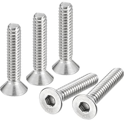 QUARKZMAN #10-24x1 Plat Fraisée Tête Douille Capuchon Vis, 25pcs 304 Inox Acier Hex Douille Plat Tête Vis, Complet Filetage, Fraisé Boulons