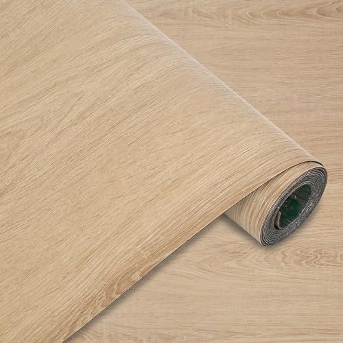 Revêtement de Sol en PVC Aspect Bois, Carreaux Adhésifs pour Sol en Vinyle - Épaisseur 0,15cm - Antidérapant - Imperméable - Panneaux Muraux, 40x300cm - 1,2m² (Chêne Jaune)