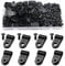 VooGenzek 100 Piezas 5.3mm (3/16 Pulgada) Clips de Cable de Nailon Tipo R, Abrazaderas de Cable Tipo R con 100 Piezas de Tornillos, para Gestión de Cables (Negro)