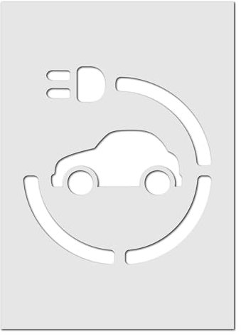Electric Vehicle Charging Sign Stencil - EV Charging Point Symbol Template (Large)