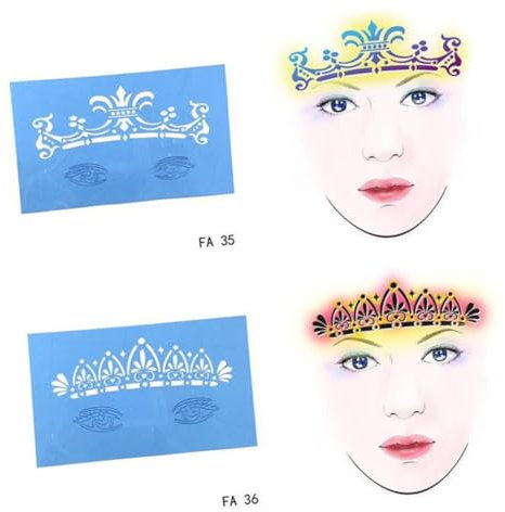 Lurrose 9stücke Schablonen Für Gesichtsbemalung Selbstklebend Und Wiederverwendbar Geeignet Für Halloween Airbrush-sprüh-gesichtsdekoration Und Glitzertattoos Präzise Zugeschnitten Aus Hoc