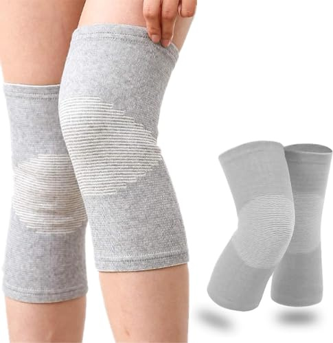 Genouillère Sport, Genouillère en Fibre de Bambou, Genouillère Rotulienne et Ligamentaire, Genouillere Ligamentaire Genou pour Récupération Après une Blessure, Sport, Course à Pied, Unisexe (L)