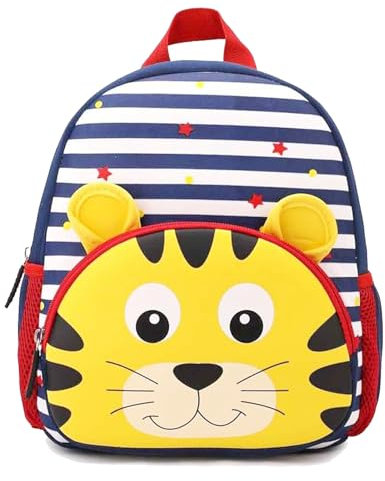 LUKIUP Kinderrucksack, Mini Kindergarten-Rucksack, für ab 2 Jahren Cute Cartoon Casual Children's Backpack Mädche/Junge Nursery, Ideal für Kindergarten (Tiger)