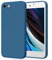YLK Coque Compatible avec iPhone SE2022/SE 2020/iPhone 8/7, Coque Intégrale Ultra Fine en Silicone avec Doublure en Microfibre Douce, Design à Bords Droits (Bleu Marine)
