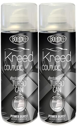 Kreed Couture Turbo Car Air Freshener Spray – Powerful, Strong & Long Lasting Odour Eliminating Fresh Uplifting Scent – Interior Freshener & Essential Car Accessories for Men and Women – 400ml, 2 Pack