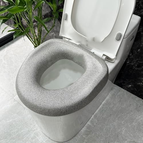 KUNANG Toilettensitzkissen (weich gepolsterter Schaumstoff), Memory-Schaum, gepolsterter Toilettensitz für Senioren, erhöhter Toilettensitz-Kissenbezug
