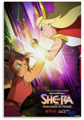 NJTIHG She-Ra und die Prinzessinnen von PowerPosters dekorieren Räume, dekorieren Anime-Gemälde, Retro-Kunst, Ölgemälde, Leinwand, Wandkunst, 30 x 45 cm, ungerahmt, 27