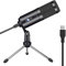 CWCQGH USB Microphone Gaming PC Condenser Microphone, Computer Karaoke Studio For Streaming Microphone Stand Pop-up Filter microphone (Black Kits a)