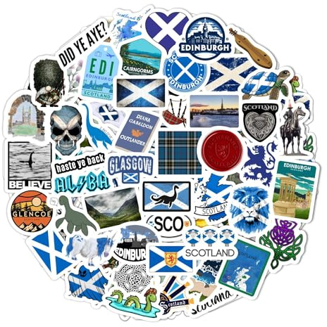 Schottland-Aufkleber für Trinkflaschen und Laptops - Schottische Party-Geschenke und Dekorationen, wasserdichte Vinyl-Aufkleber, schottische Flaggen- und Kultur-Sticker - Scotland Stickers