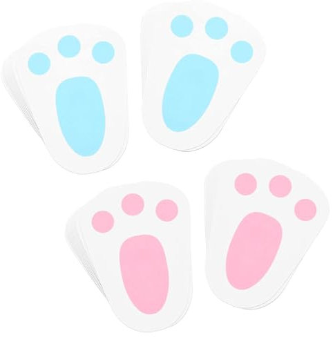 PWCTNT Ostern Deko, Osterhase Fußabdrücke, 100 Stück HasenpfotenabdrüCke Osterdeko Outdoor, Osterhase Deko für Zuhause, Garten, Ostergeschenke Kinder, Große Hasenfüße für Ostereiersuche