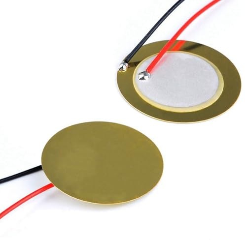 SEAFRONT 15pcs 35 Mm Piezo -Tonabnehmer -Discs mit 10 -Zoll -Leads Messing Keramikmikrofon für Akustikgitarre, Drum -Trigger, DIY -Sensoren Hohe Empfindlichkeit 4, 6 kHz (35 mm Durchmesser