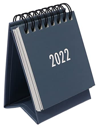 OFFSCH Mini-kalender 2021 Schreibtisch-notizblock Glattes Papier Solides Grau Markierung Wichtiger Tage Zeitumstellung Normale Platzsparende Bürodekoration