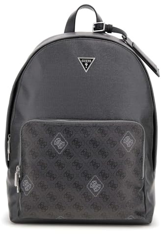 GUESS Rucksack Freizeitrucksack mit Laptopfach Milano Backpack Black/White dunkelgrau
