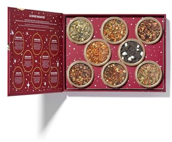 Panda Tea – Cofre con 8 Latas de Tés e Infusiones Ecológicas a Granel | Caja Regalo | Surtido Festivo | Té Negro y Rooibos | Idea de Regalo