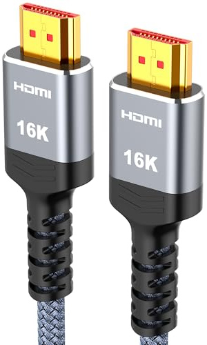 Highwings HDMI 2.1 Cable 2M, 16K 10K 8K HDMI Cable 96Gbps Ultra High Speed 16K 60Hz 8K 120Hz 7680P eARC HDCP 2.2&2.3 DTS:X Dynamic HDR Compatible with HDTV Monitor Blu-ray