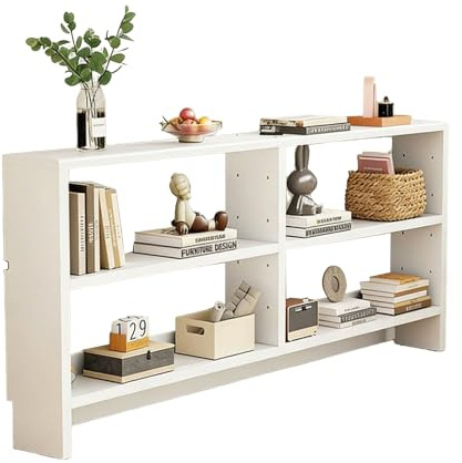 yurstcggh Table Console Bois,Table Console Meuble d entrée,Meuble Entree Couloir,Bois Massif,avec Espace de Rangement,pour Couloir,Salon ou derrière Un canap Blanc 120×22×86cm