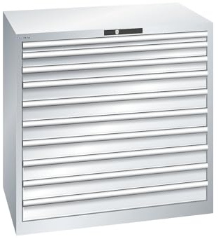 kaiserkraft | ESD-Schubladenschrank | BxTxH 1023 x 725 x 1000 mm | 10 Schubladen | Traglast 200 kg | lichtgrau