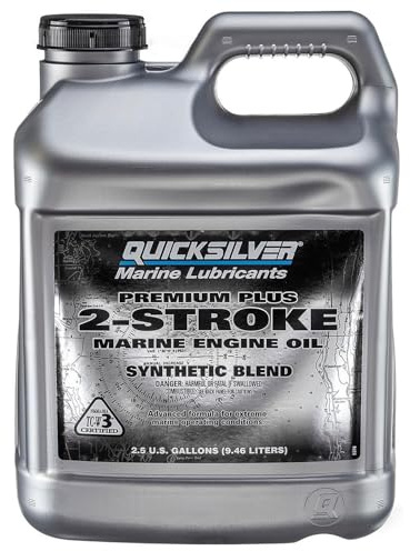 Quicksilver Premium Plus 2-Stroke Synthetic Blend Marine Engine Oil, 2.5 Gallon