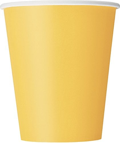 Unique Party 3186 - 9oz Yellow Paper Cups, Pack of 8
