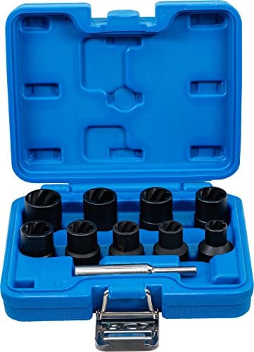 BGS 5266 | Juego de llaves de vaso de perfil en espiral/extractores de tornillos | entrada 12,5 mm (1/2) | 10-19 mm | 10 piezas