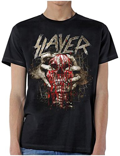 Slayer Mens Tee: Skull Clench (XX-Large) - Black - XX-Large