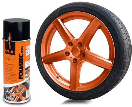 FOLIATEC Film pulvérisable pour jantes de voiture, peinture en aérosol, pelable, bonne couvrance, Copper Metallic Matt, 1 x 400 ml